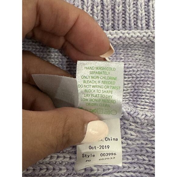 Lilly Pulitzer Maxcy Sweater Light Lilac Verbena Cable Knit Size XS - Picture 3 of 8